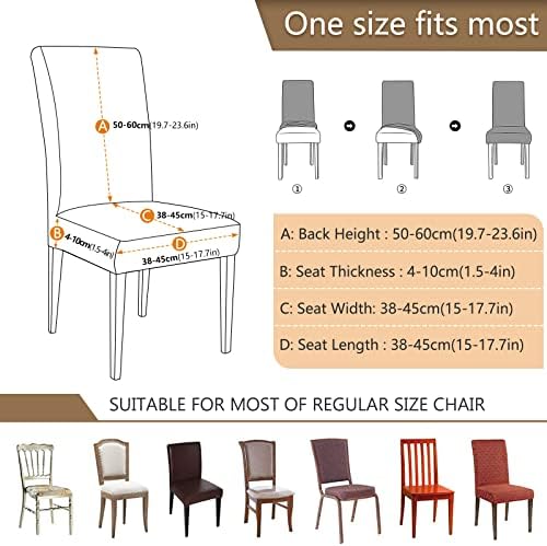 WELLDAY Dining Chair Covers 4PCS Yellow Lemons