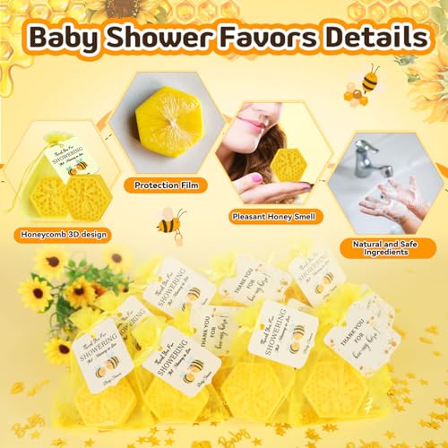 AIXIANG Bee Baby Shower Favors with Organza Bags and Thank Cards