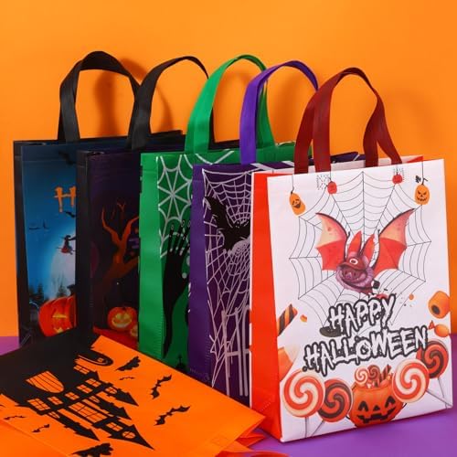 Sanwuta 48 Pcs Halloween Tote Bags Reusable