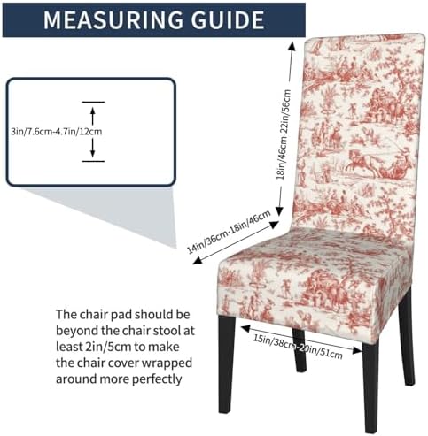 GeRRit Red French Country Toile Dining Chair Covers