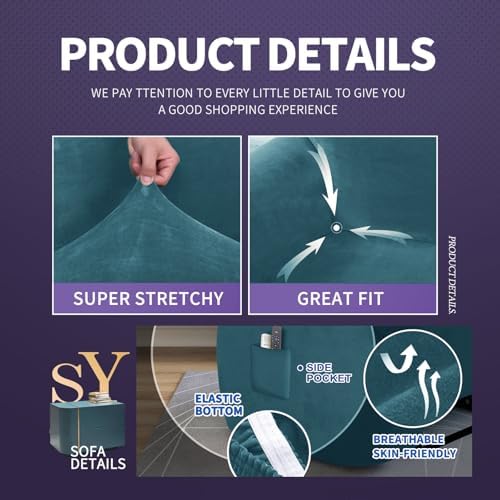 ZNSAYOTX Stretch Velvet Recliner Cover 4-Piece Set