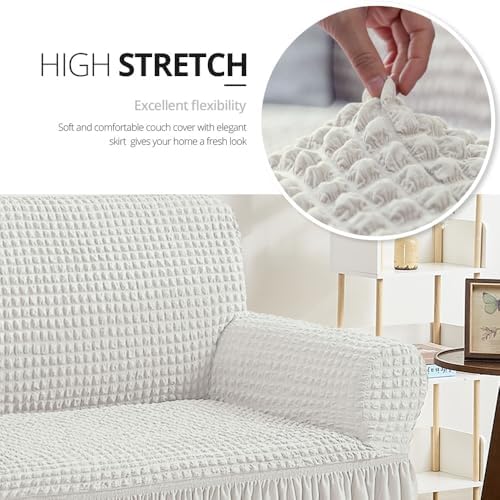 NICEEC Ivory Armchair Slipcover 1 Piece Universal High Stretch Furniture Protector