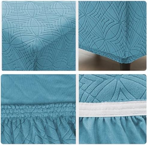 Bifaunvogel Square Stretch Ottoman Cover in Bluestone Blue