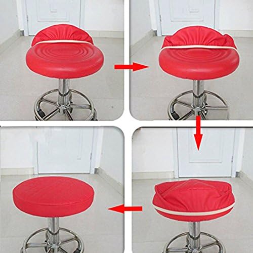 Levoberg 13 Inch Red Lattice Faux Leather Stool Cover
