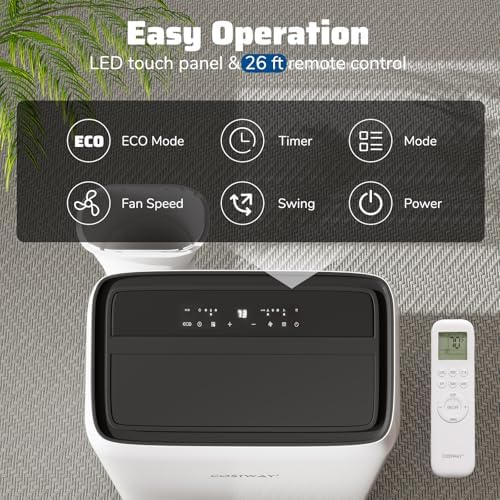 COSTWAY 14000 BTU Inverter Portable AC with 3 in 1 Features