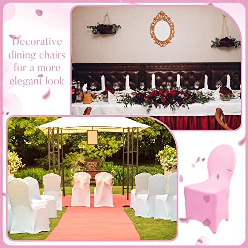 60 Pcs Pink Chair Covers for Weddings and Parties