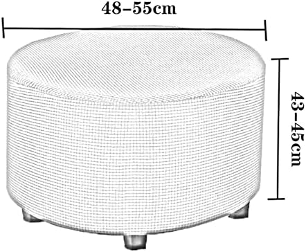 Gazechimp Round Stretch Ottoman Cover Gray 1