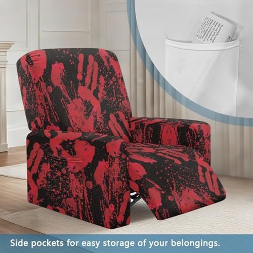 Blood Recliner Slipcovers with Arms 4 Piece Furniture Protector