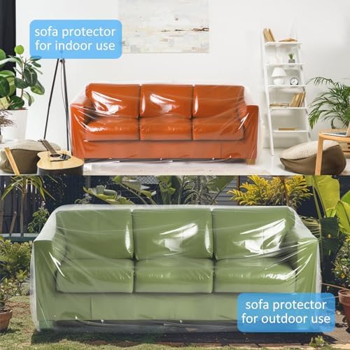 Belinlen 92W x 42D x 62H Inch Plastic Couch Cover