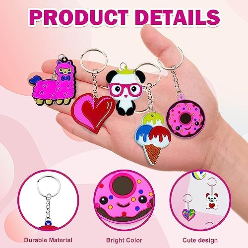 60PCS Cartoon Kids Keychains Bulk Party Favors 1