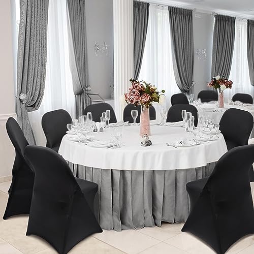 LEBENGURU Stretch Spandex Chair Covers 30PCS Black 1