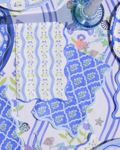 Coastal Wavy Floral Napkins - 24 Pack 3-Ply