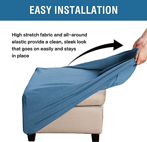 ADPON Square Ottoman Cover Dusty Blue X-Large