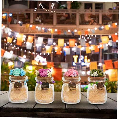 PRETYZOOM 4pcs Glass Candy Bottles for Wedding Favors and Storage