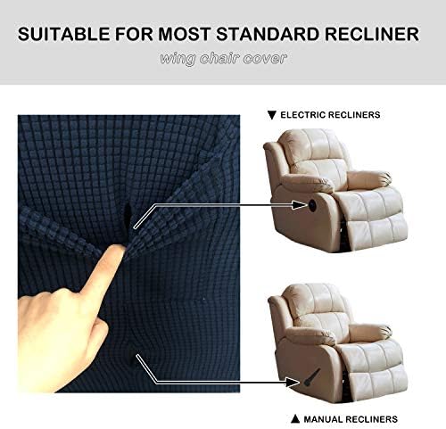 Stretch Jacquard Recliner Chair Cover Polyester Blend Slipcover for Recliner