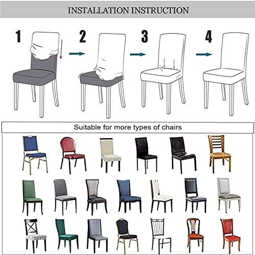 Waterproof Dining Chair Cover Set of 4 - Spandex Jacquard Slipcover