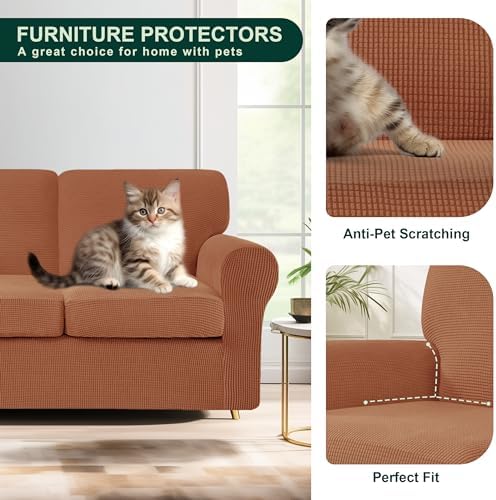 CHUN YI 7 Piece Stretch Sofa Cover for 3 Seater Couch