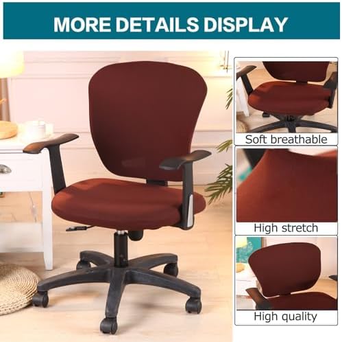 SHILINTONG Office Chair Cover 2 Piece Universal Jacquard Slipcover