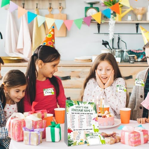 Dinosaur Name Game with 30 Cards and Sign