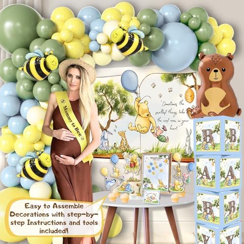 RainMeadow 269 Piece Winnie The Pooh Baby Shower Decor Kit