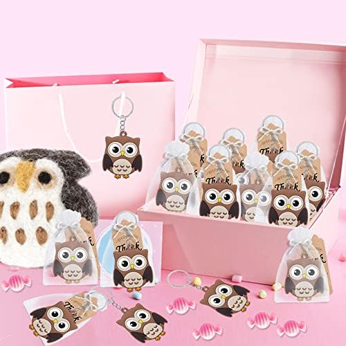 CiciBear 40 Pack Owl Keychains for Parties and Gifts