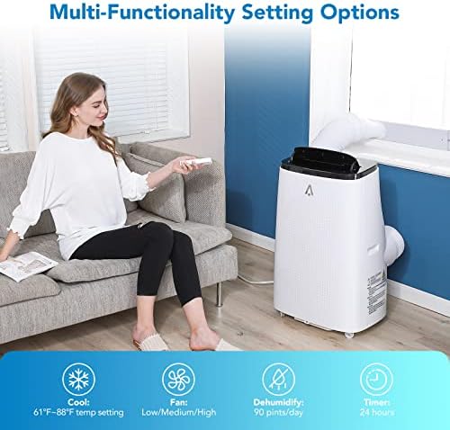 Garvee 14000 BTU Portable Air Conditioner with Fan and Dehumidifier Modes White