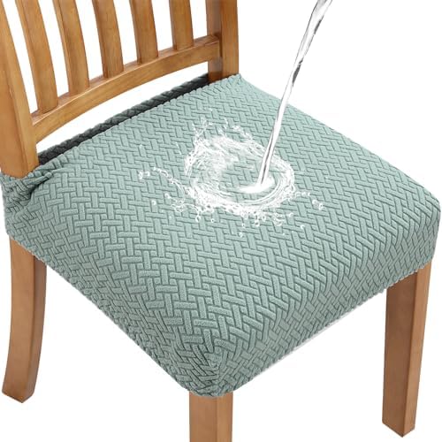 Stretch Waterproof Chair Seat Covers 4PCS for Dining Room and Bedroom