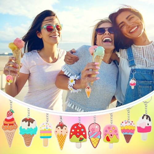 Sasylvia 36 Pcs Ice Cream Keychain Party Favors 1