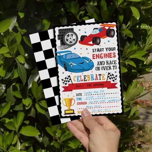 20 Piece Racing Car Party Invitation with Envelopes