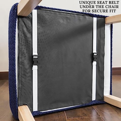 SPRINGRICO 4 Pack Dining Chair Covers with Seat Belt