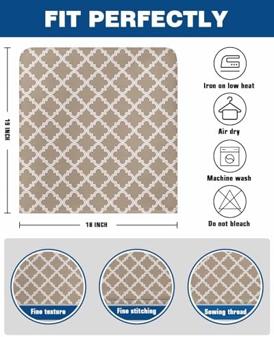 Dining Chair Slipcover Set of 4 Beige Moroccan Plaid Geometric Art Check