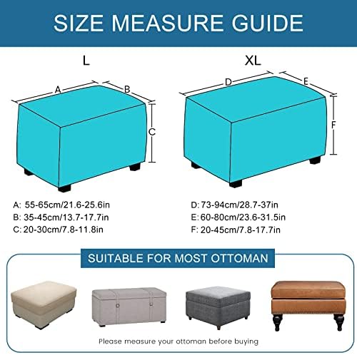 KRFOONN Stretch Ottoman Cover for Footstool Furniture Protector Large