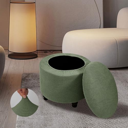 Lussenwert Round Ottoman Slipcover Footstool Cover