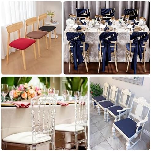 Efavormart 5 Pack Ivory Spandex Dining Chair Cushion Covers