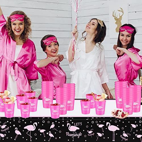 Sabary 32 Pcs Flamingo Party Cups 16 Oz Reusable Pink