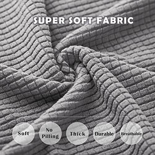 Light Grey Dining Chair Slipcover Set of 4 1