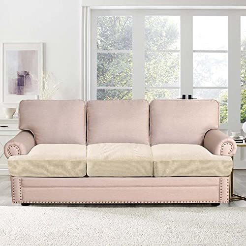 HVERSAILTEX Stretch 3 Piece T Cushion Slipcovers with Elastic Bands