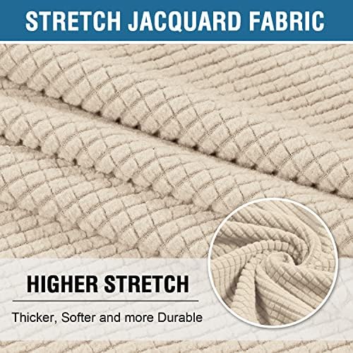 HVERSAILTEX Stretch 3 Piece T Cushion Slipcovers with Elastic Bands
