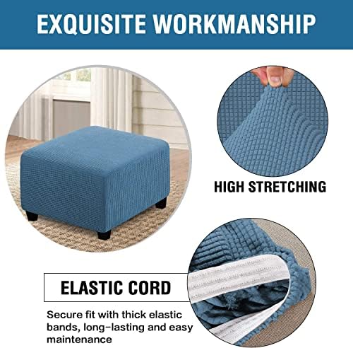 ADPON Square Ottoman Cover Dusty Blue X-Large