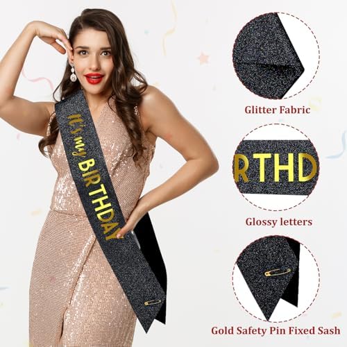 2 Pcs Its My Birthday Sash for Women