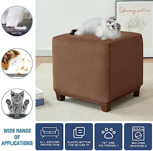 Velvet Stool Cover for Small Storage Ottoman