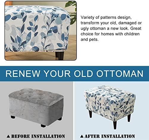 KRFOONN Stretch Ottoman Cover for Footstool Furniture Protector Large