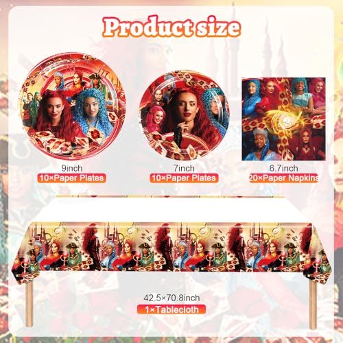 Red Queen Birthday Plates Napkins Tablecover Party Set