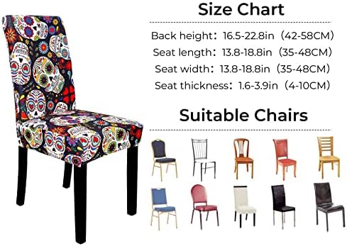 Whaline 4Pcs Halloween Chair Covers with Stretch Elastic Design