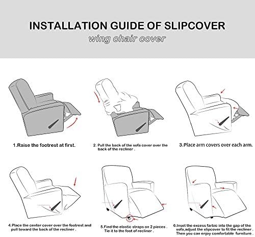 Stretch Jacquard Recliner Chair Cover Polyester Blend Slipcover for Recliner