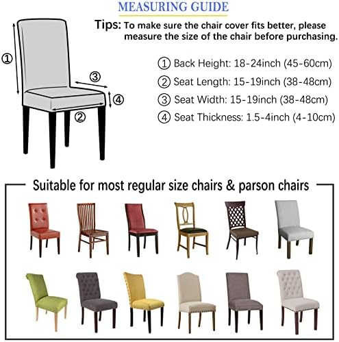 Palm Green Dining Chair Covers Set of 6 Parson Slipcovers