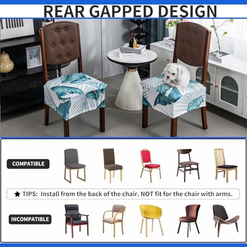 Dining Chair Seat Covers Set of 6 Stretch Slipcover Protectors