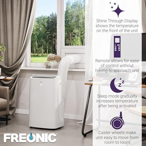 Freonic 7500 BTU Portable Air Conditioner with Remote and Sleep Mode