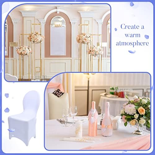 Macarrie 45 Pcs White Chair Covers for Weddings