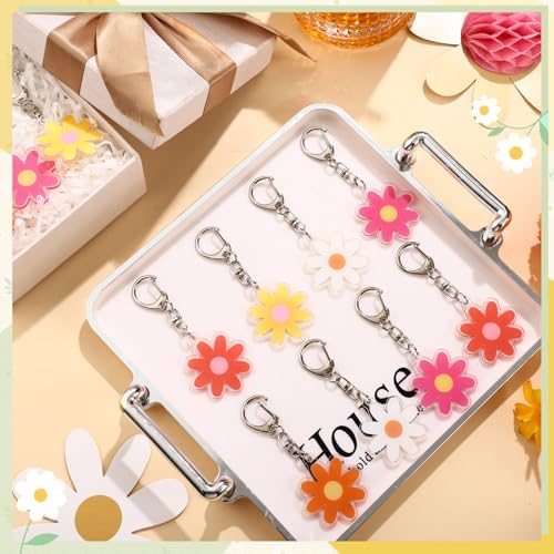 Kenning 50 Pcs Flower Keychain for Mothers Day